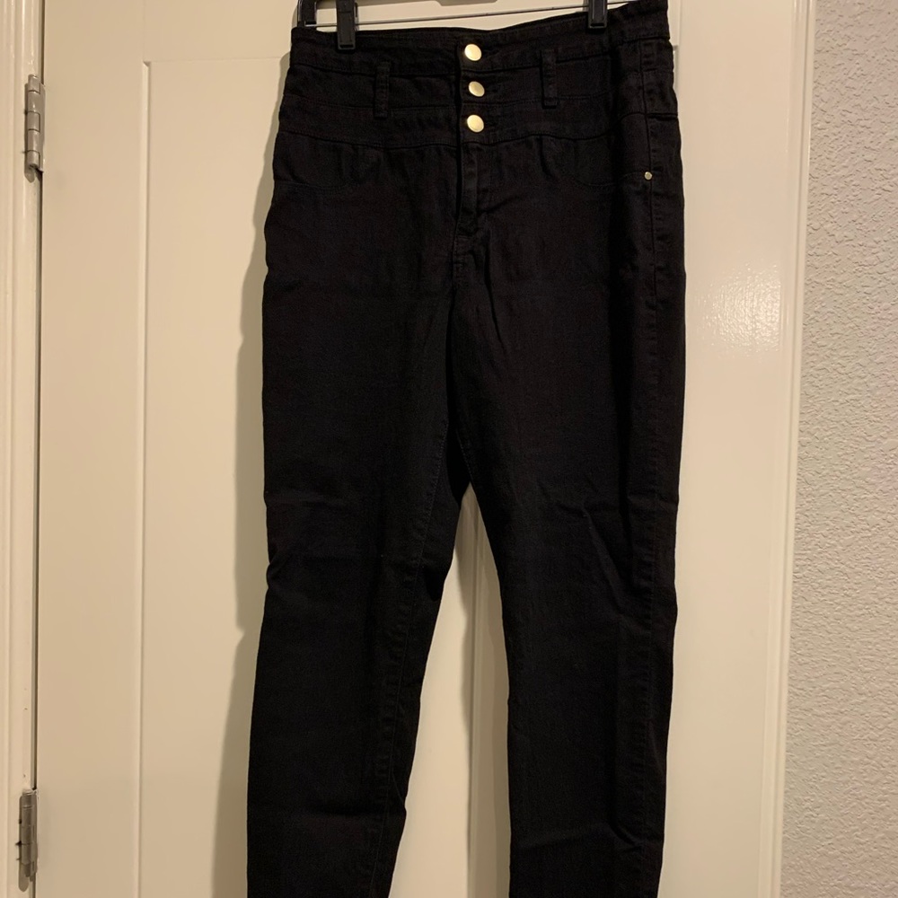 Super skinny high waist black jeans